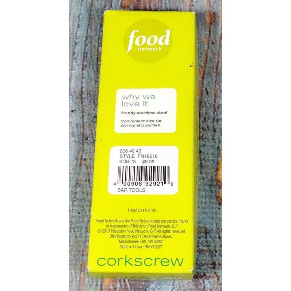 Food Network Stainless‎ Steel and Wood Corkscrew
